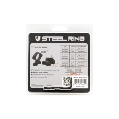36mm  Steel Ring with tactical nuts ( Picatinny/weaver) ,High,SR-Q3604WH