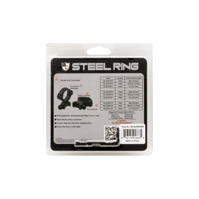 36mm Steel Ring with tactical nuts ( Picatinny/weaver) ,Medium,SR-Q3604WM