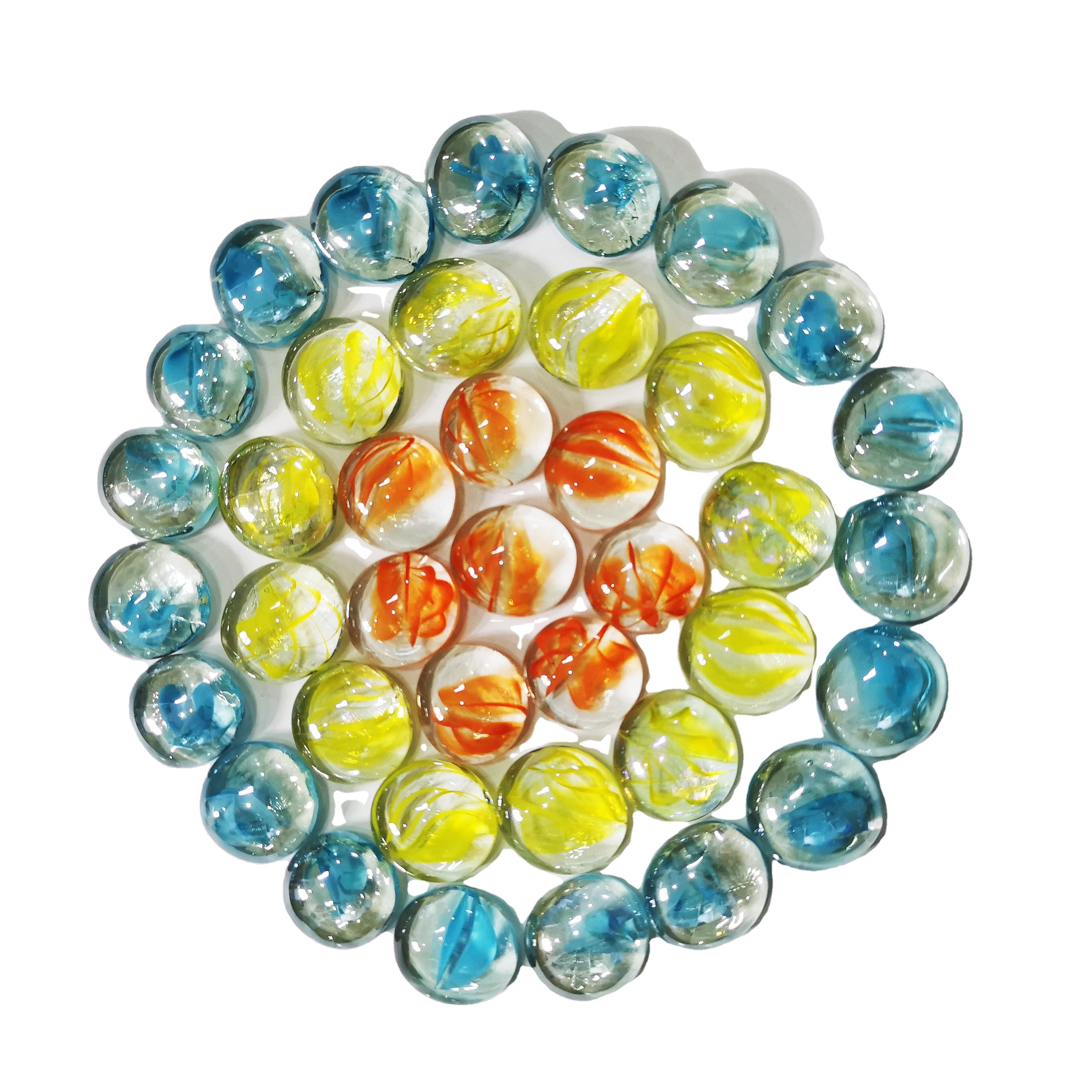 10mm flat glass beads one side flat glass beads glass rainbow rock bead gem flat