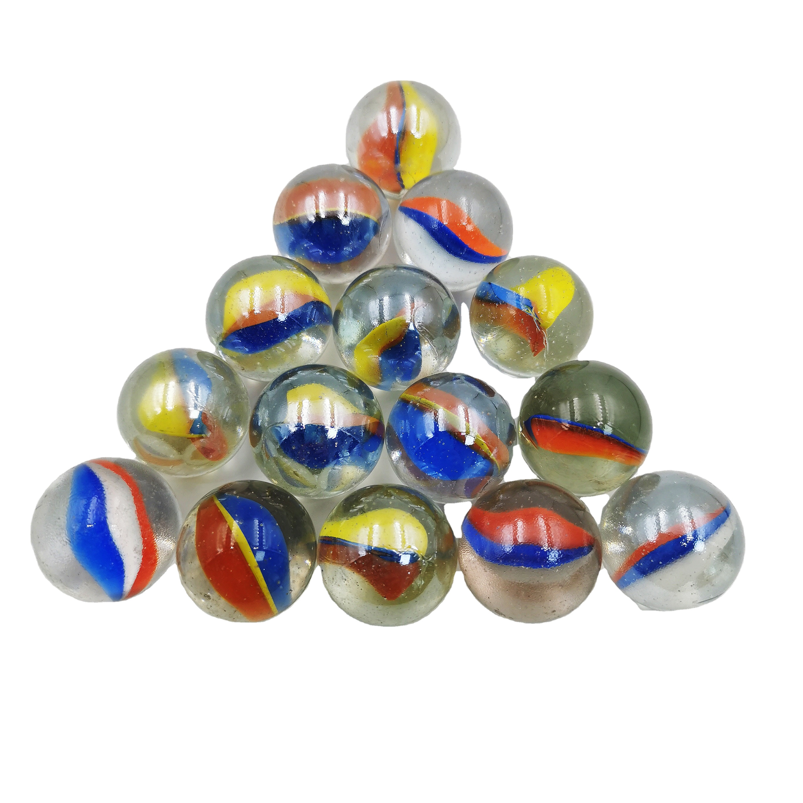 Kid's 16mm glass marble ball for sale with mesh bag package 20pcs per bag