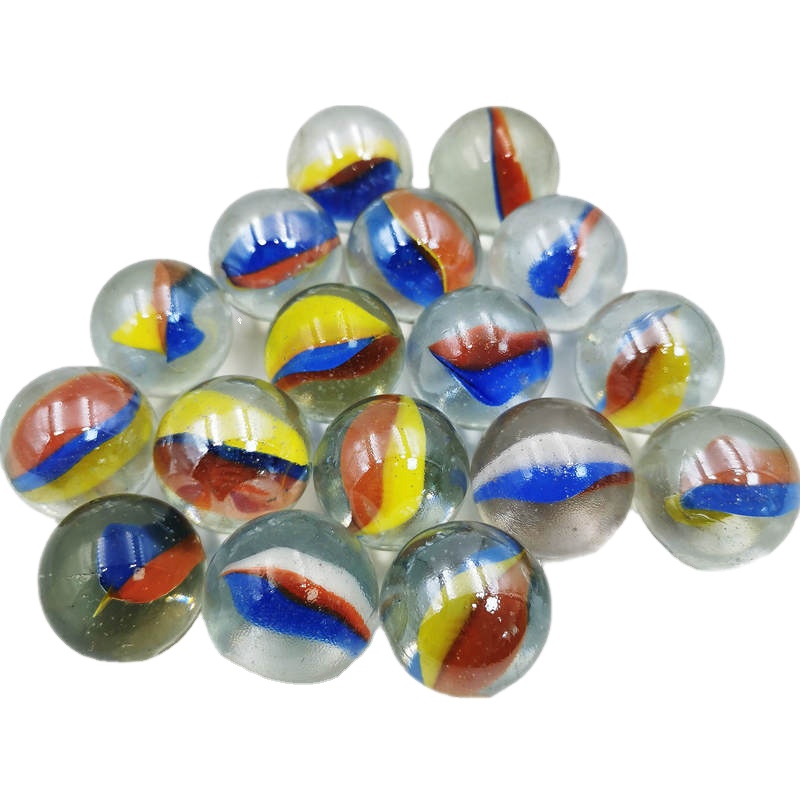Factory Direct Sale 16MM Marbles  Transparent Three Flower Glass Marbles For Kids