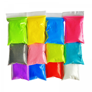 Popular natural bags of dyed colored quartz sand sold in sand bottle painting sets