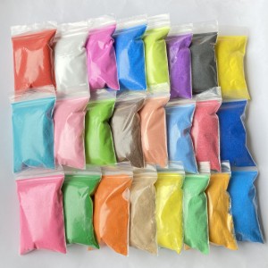 20 g 50 g 100 g 500 g 1000 g sand painting with bags of sinter dyed color sand