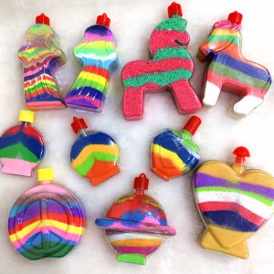 Sand-painted children’s colored sandbottles, diy jigsaw scratching toys for boys and girls