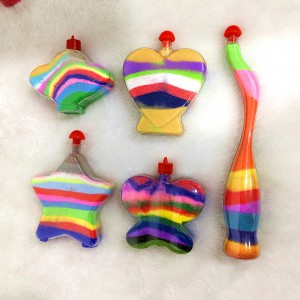 DIY plastic bottle sand painting bottle dyed color sand children’s sand painting hourglass color sand