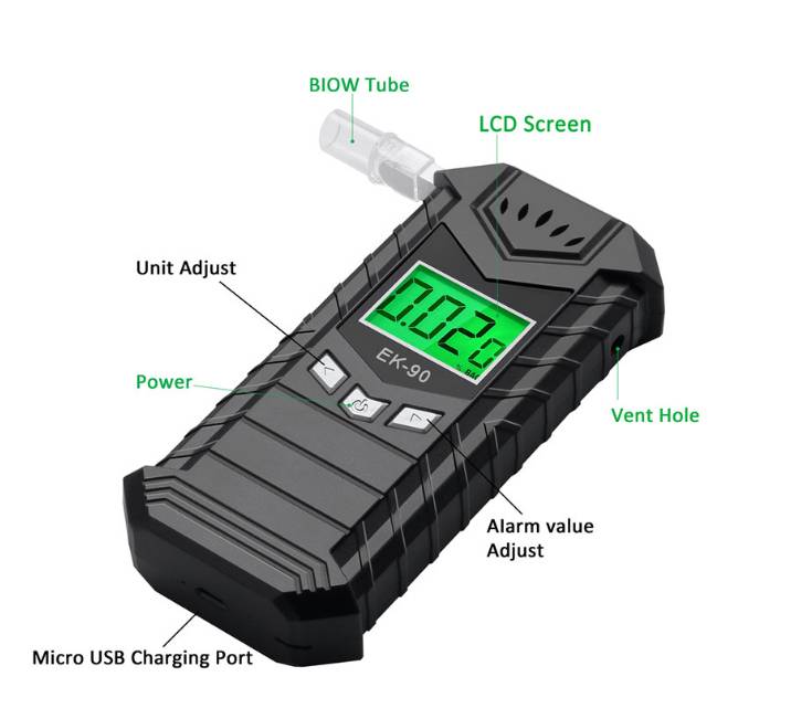 Mini Alcohol Meter Tester Breathalyzer Alcoholtester LCD Digital Breathalyzer
