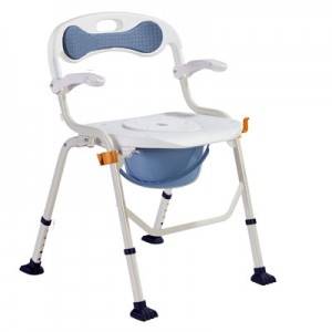 Lightweight Folding Backrest Aluminum Commode Chair