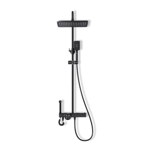 Black Stainless Steel Wall Bathroom Shower Faucet Set