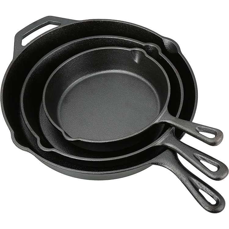 Crucible Cookware 10.25-Inch Cast Iron Skillet Set (Pre-Seasoned), Including Large & Assist Silicone Hot Handle Holders | Indoor & Outdoor Use