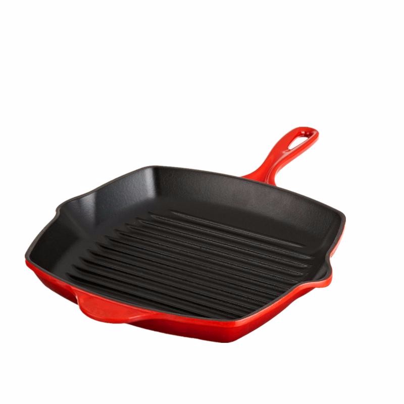 New Arrival China Square Cast Iron Steak Frying Pan - Color Enameled Square Grill Pan With Two Oil Mouth MCF-001 – MICAI