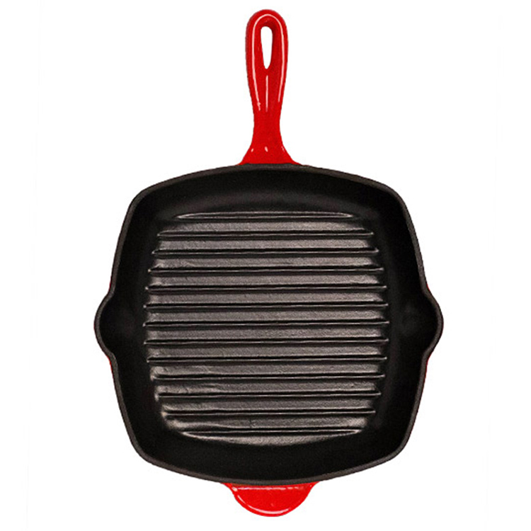 Color Enameled Square Grill Pan With Two Oil Mouth MCF-001