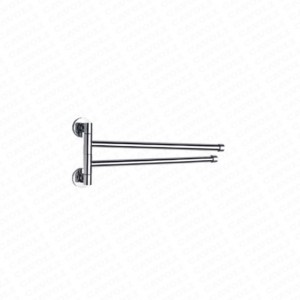 1112-Stainless Steel Rotating Towel Bar with 2 Bars Swing Arm Towel Rail Movable Towel Hanger