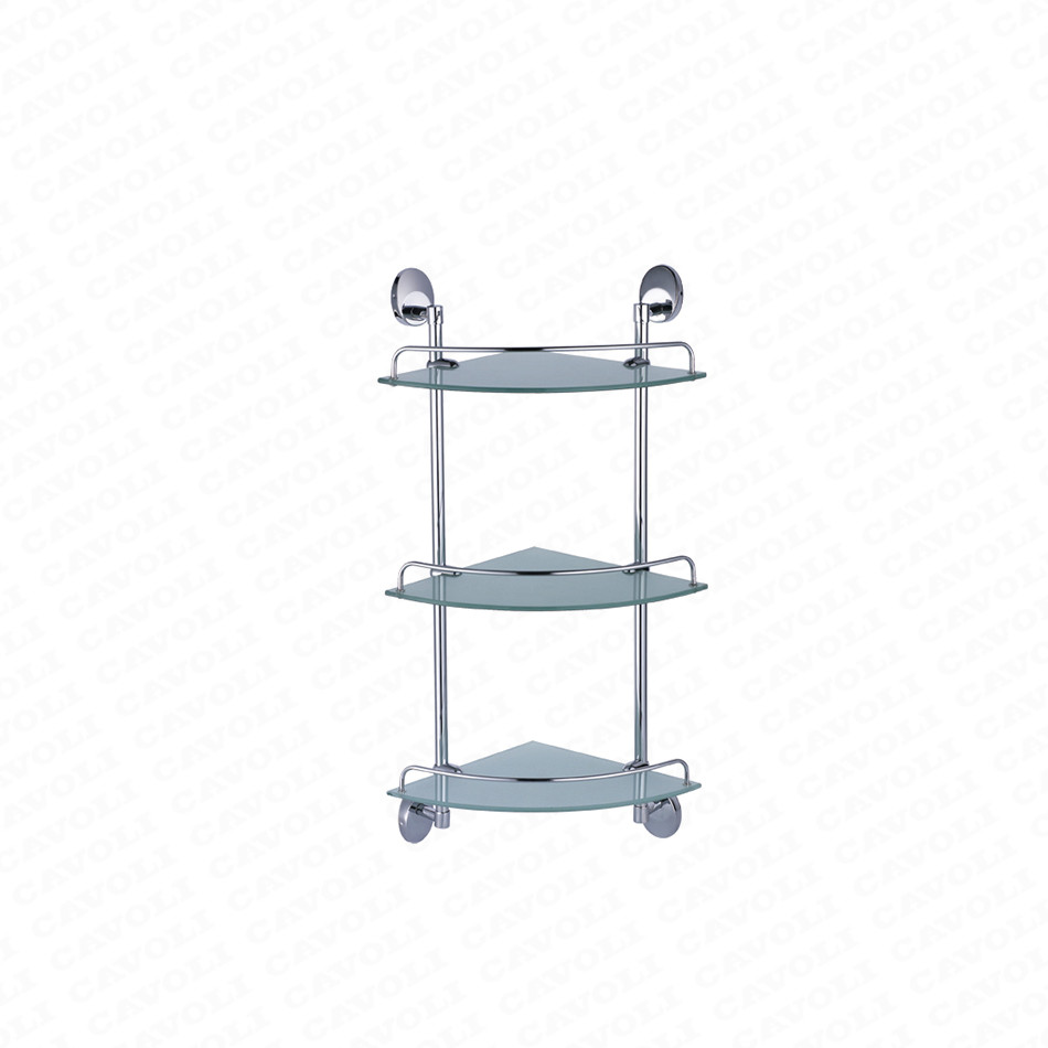 China Cheap price Chrome Stainless Steel Kitchen Shelf - 23032-Modern Style Luxury Hotel Decorative Wall Mounted Stainless Steel Bathroom Floating Glass Storage Shelf Bathroom Accessories – ...