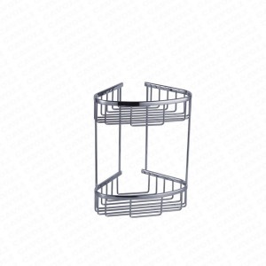 600661-Wenzhou Manufacturer Brass+ Stainless Steel/Chrome Bathroom basket hanging shelf corner adhesive shower caddy Bathroom basket