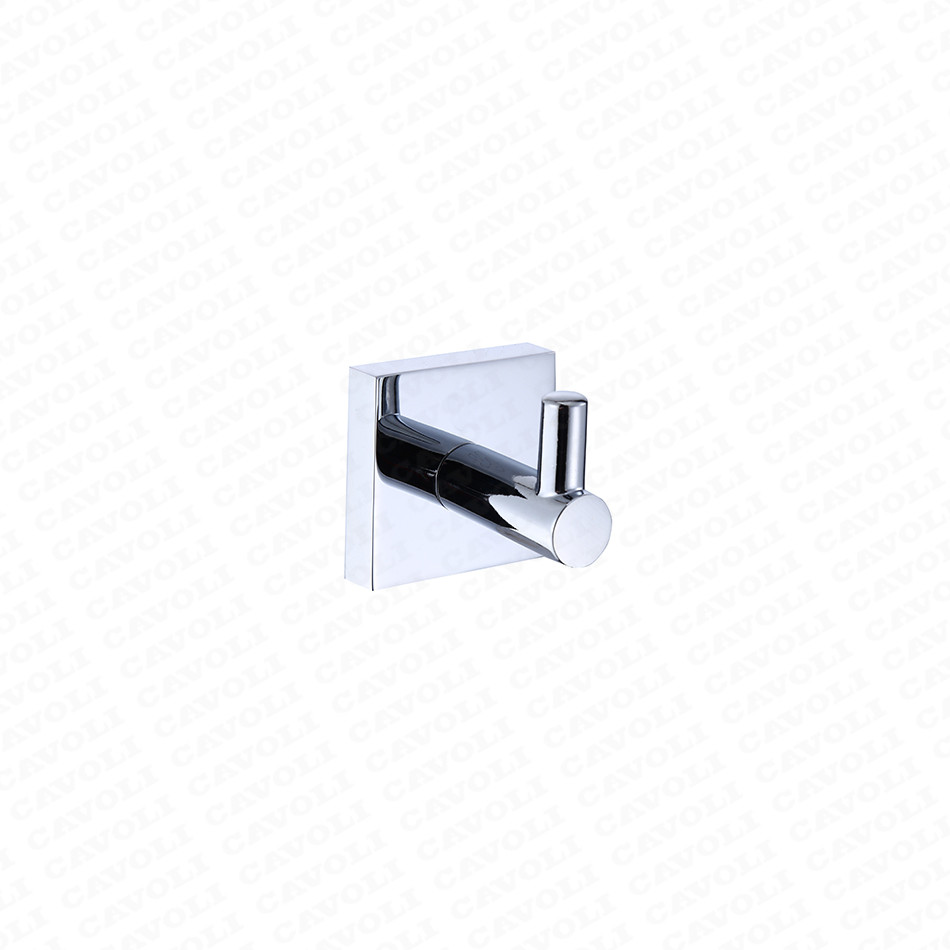 China Gold Supplier for Chrome Stainless Steel Tumbler Holder - 78500-Bathroom Accessories Zinc Hanging Double Hook Bathroom Towel Robe Hook Chrome – Cavoli