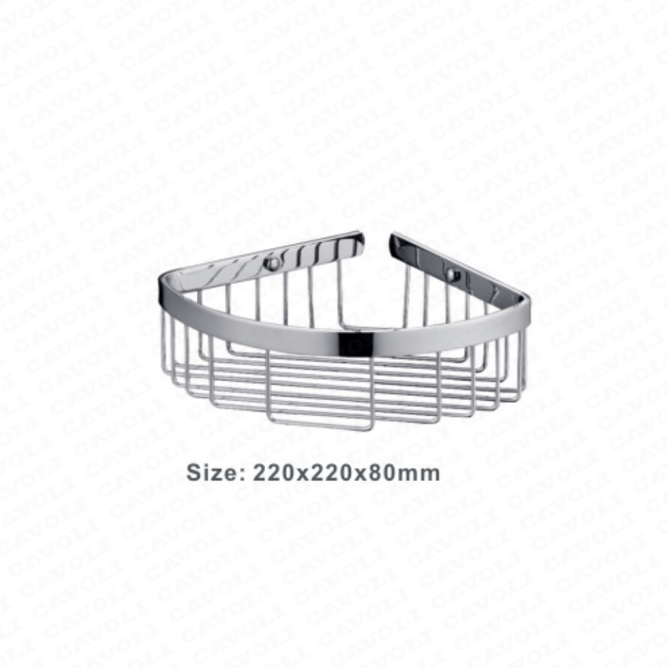 High Quality Stainless Steel Bath Basket - BK1805-Hot Selling Brass Shower Organizer Bath Room Storage Shelves Bathroom Shelf Rack Round Ending Basket – Cavoli