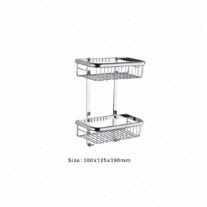 BK1807-High quality retail small moq bathroom accessories shelves tir-angle netlike corner basket Brass/Chrome