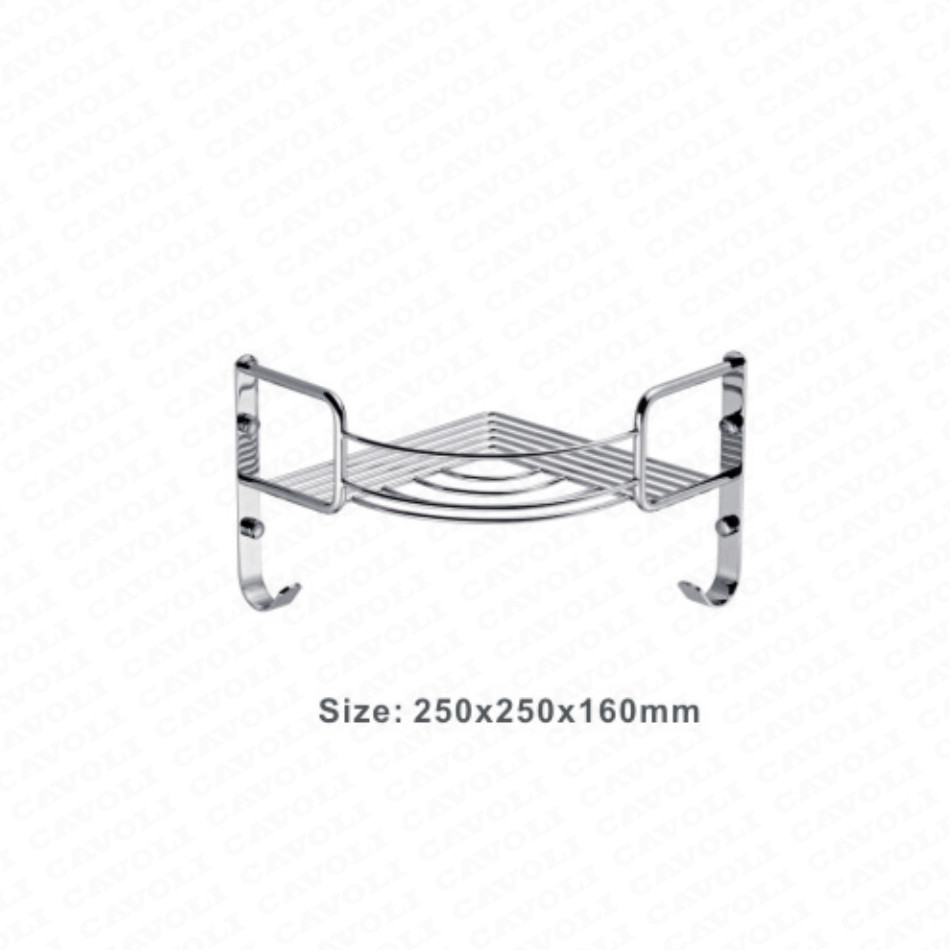 China Cheap price Ss Bath Basket - BK1813-Wenzhou Manufacturer  Bathroom basket hanging shelf corner adhesive shower caddy Bathroom basket Brass/Chrome – Cavoli