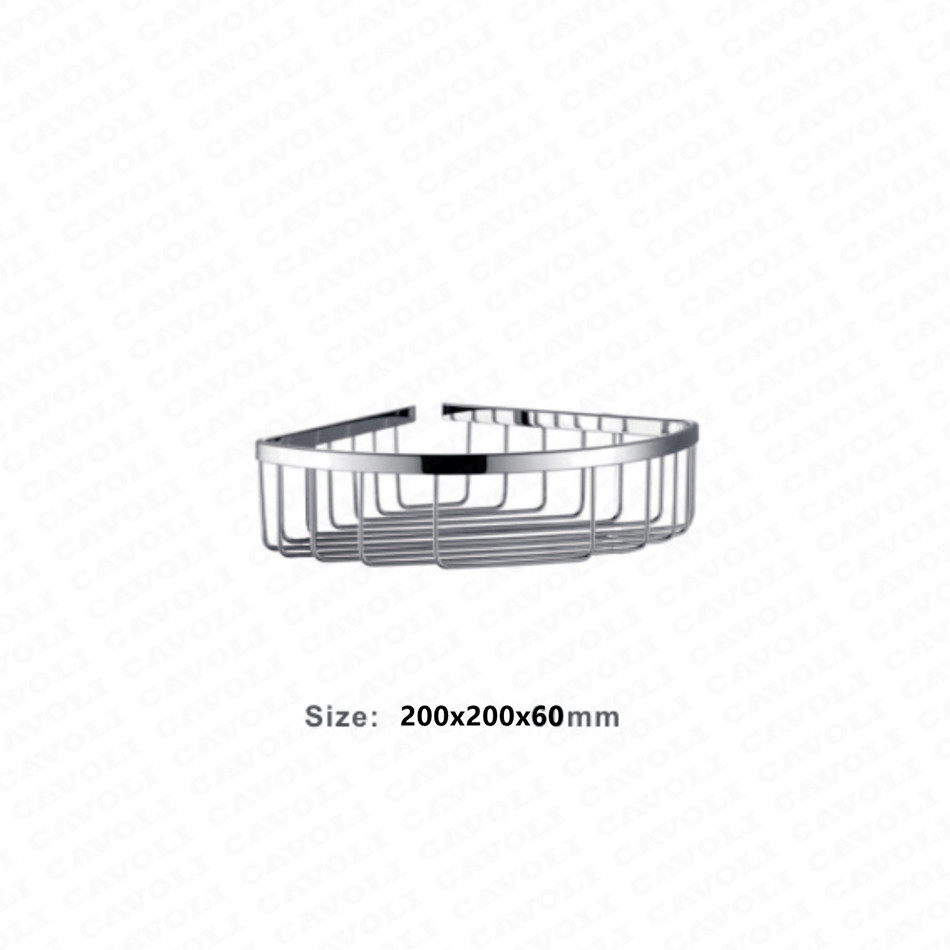 2021 Good Quality Stainless Steel Rose Gold Bath Basket - BK1816-Wenzhou Manufacturer Brass Bathroom basket hanging shelf corner adhesive shower caddy Bathroom basket – Cavoli
