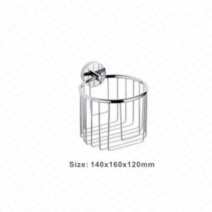 BK1822-High quality Simple retail small moq bathroom accessories shelves tir-angle netlike corner basket Brass/Chrome
