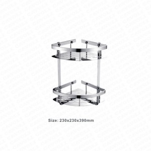 BK1829-Luxury Brass/Chrome Shower Basket Rustproof Mirror Shining Bathroom