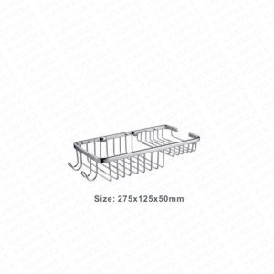 BK3518-High quality SS+Brass/Chrome retail small moq bathroom accessories shelves tir-angle netlike corner basket