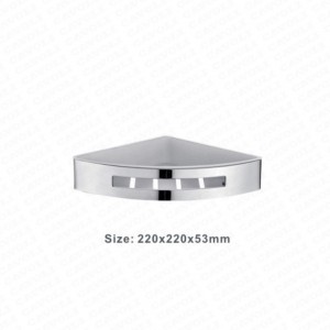 BK506-High quality retail small moq bathroom accessories shelves tir-angle netlike corner basket Plast+Brass/Chrome