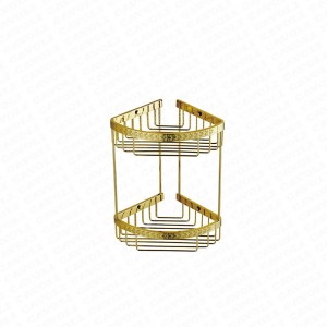BK5501-Hot Selling Brass/Gold Shower Organizer Bath Room Storage Shelves Bathroom Shelf Rack Round Ending Basket