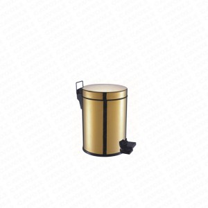 H301-Titanium Household indoor dustbin steel wholesale round strong pedal stainless steel dustbin suppliers kitchen dustbin