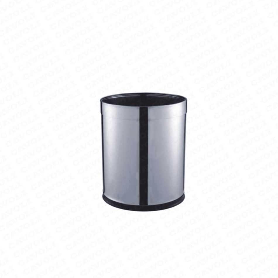 China wholesale Titanium Stainless Steel Dustbin - H308-Household kitchen room foot pedal trash bin with flat lid and bottom stainless steel dustbin – Cavoli