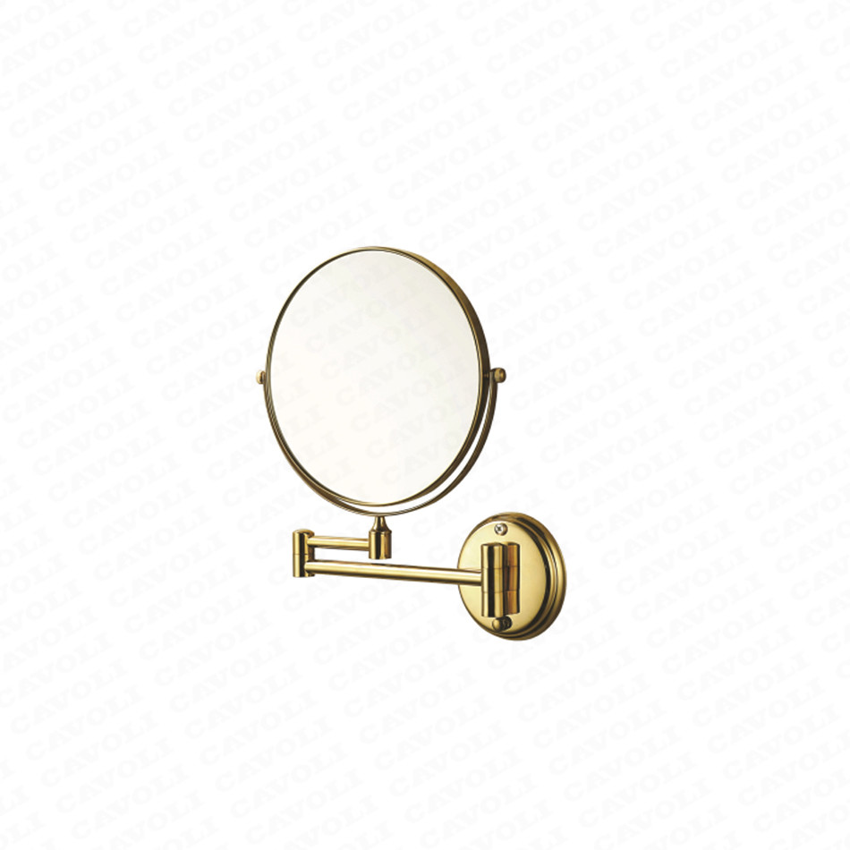 Hot New Products Modern Acceptable Nickel Brushed Brass Magnifying Mirror - MM1125-Modern Style Luxury Hotel Decorative Wall Mounted Brass Bathroom Floating Glass Storage Shelf – Cavoli