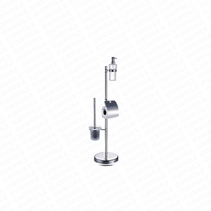 R027-Factory made Polished Stainless Steel Toilet Brush with Holder and Canister Stand