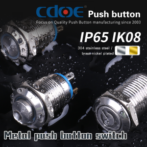 12mm Corrosion-resistant switches stainless steel shell high head push button