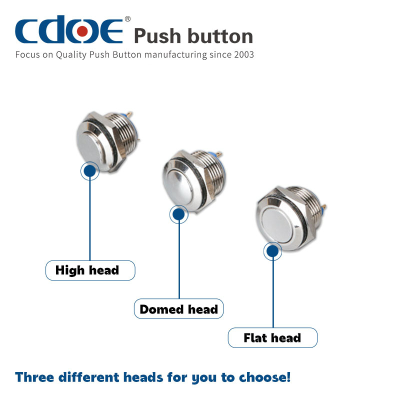 Buy 16mm Anti Vandal Metal Push Button Switch Momentary Flat Button 2Pin  Screw Terminal