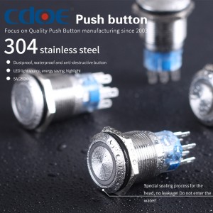 ODM Manufacturer China Custom Waterproof 19mm Switch Panel Electric push button