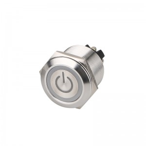 Flat Round 1no1nc Waterproof Ip65 Stainless Steel 25mm Switch Button 220v 5a