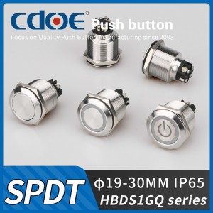 Quoted price for China 19mm Spdt 1no1nc Plastic Push Button Switch with Indicator Light