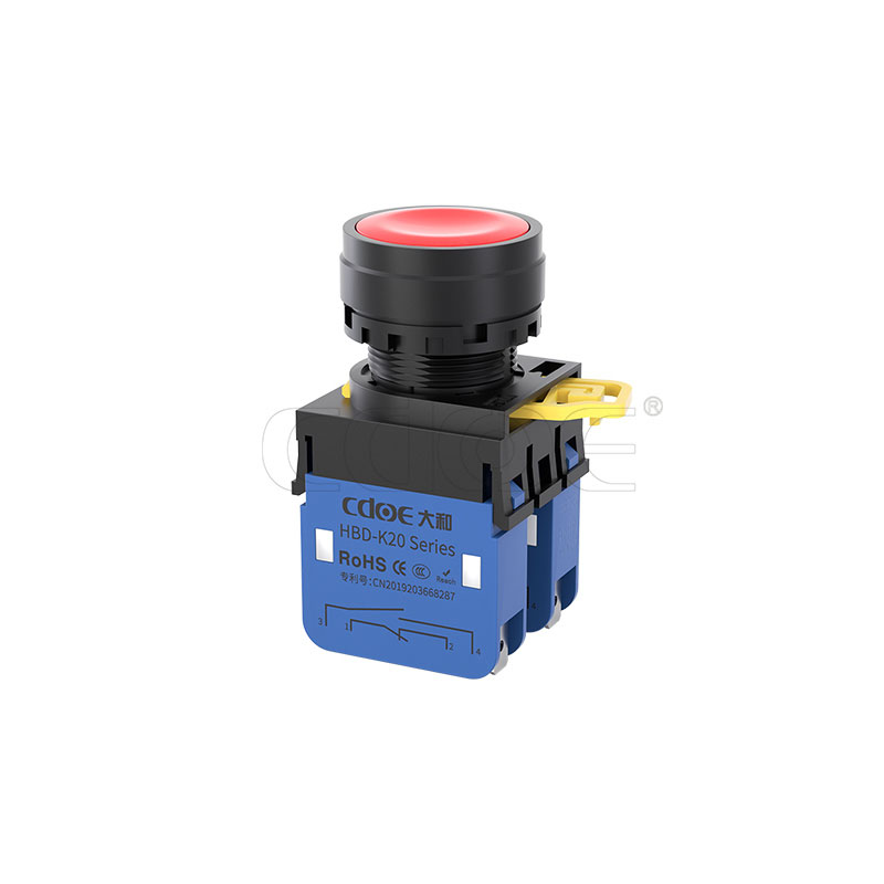 20a High Current Waterproof Momentary 1no1nc 2no2nc Flat Round Head 22mm Plastic Switch With Lights Featured Image
