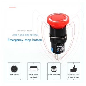 Arrow Emergency Stop Button 16mm 1no1nc 2no2nc Plastic Small Head Lock