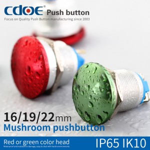mushroom head push button 9v dot led momentary start Drying machine switch