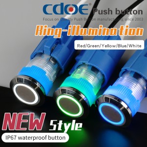 High Quality Metal Stainless Steel 16mm Push Button Switch with LED