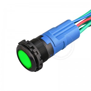 22MM Automatic reset 10a high current metal switch 1no1nc rgb tri-color press push button