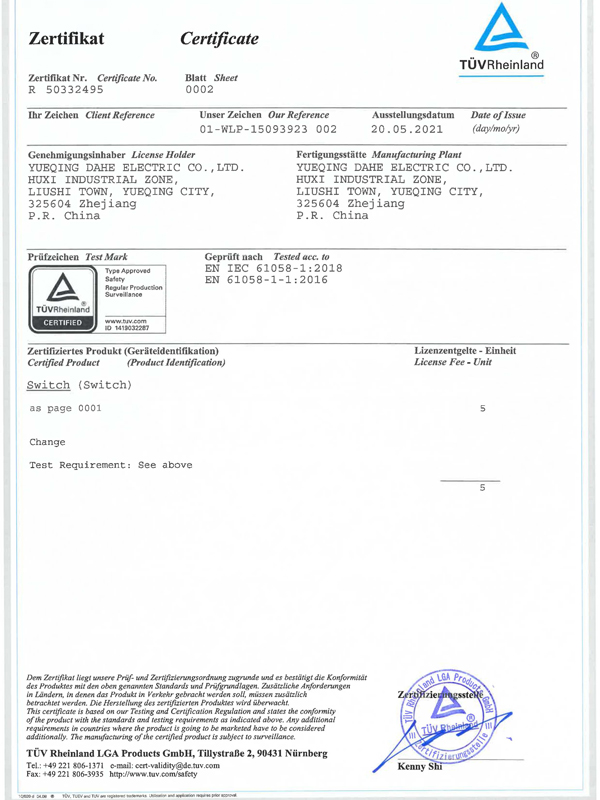 TUV-certificate