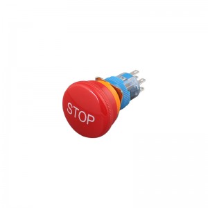 button emergency stop 16mm spdt plastic red color head 1no1nc switches ip65 for New energy equipment