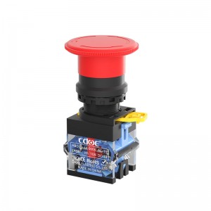 22MM emergency push button la38 start stop red mushroom 1no1nc 2no2nc press lock switch for electric