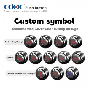 19MM custom laser logo design waterproof ip67 push button led momentary switch for car
