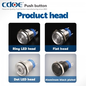 19MM high current switch waterproof ip67 mechanical push button 2 pins