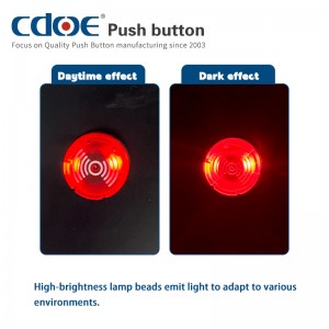 Short body 110v 380v light red illuminate flash Plastic alarm Buzzer 22mm