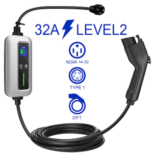 7KW 16A to 32A Adjustable Type 1 Level 2 Portable EV Charger