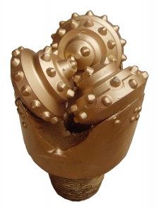 Button bit IADC517 118mm for geothermal well rock drilling.